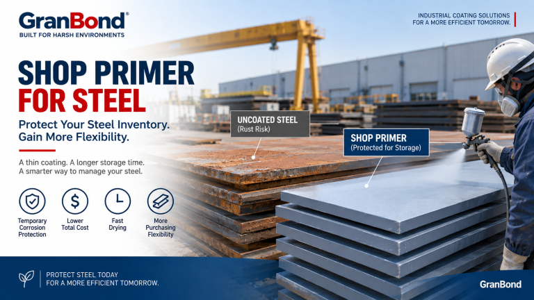 Shop Primer for Steel protecting steel plates during storage, compared with uncoated rusty steel